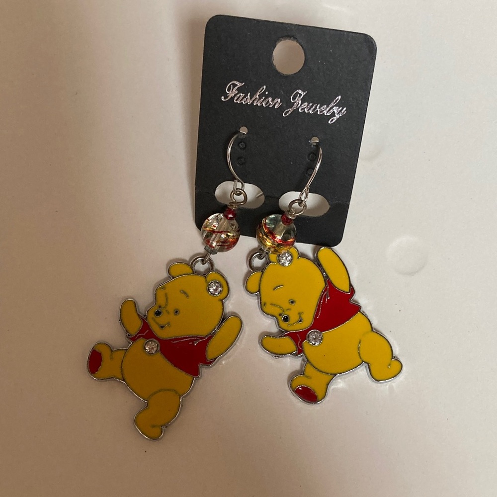 Yellow and Red Bear Earrings